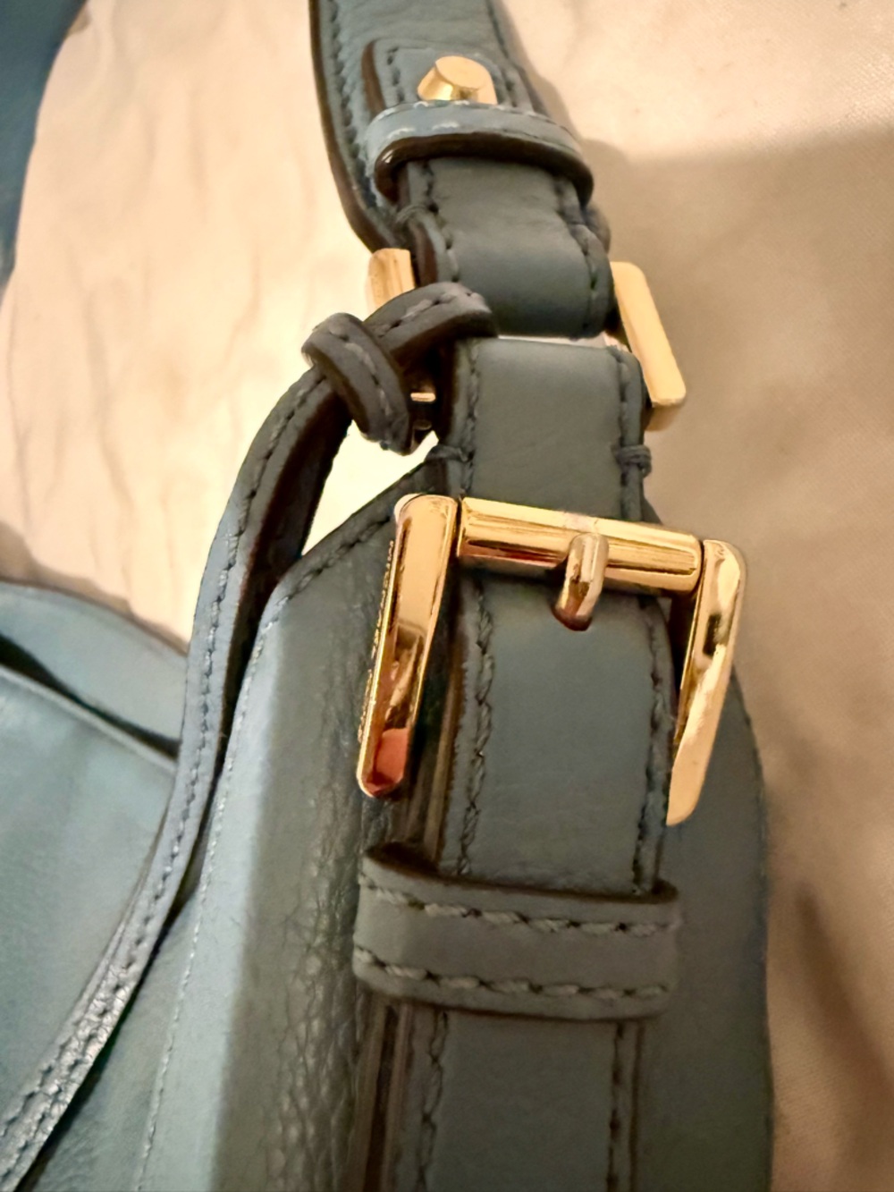 Michael Kors Nolita Bedford Blue Leather Large Hobo Handbag - Picture 6 of 10